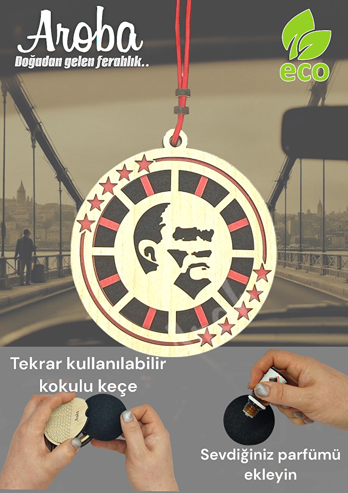 Araba Kokusu Atatürk Tasarımlı Araç Içi Oto Kokusu