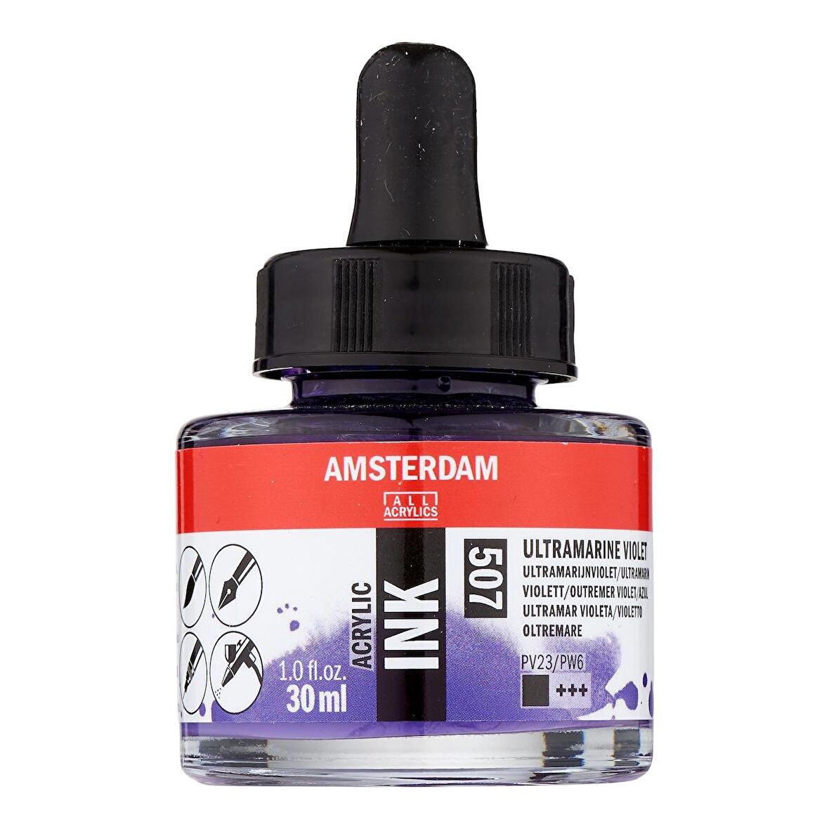 Amsterdam AMSTERDAM AKRİLİK MÜREKKEP : Acrylic Ink : 30ml : Ultramarine Violet 507