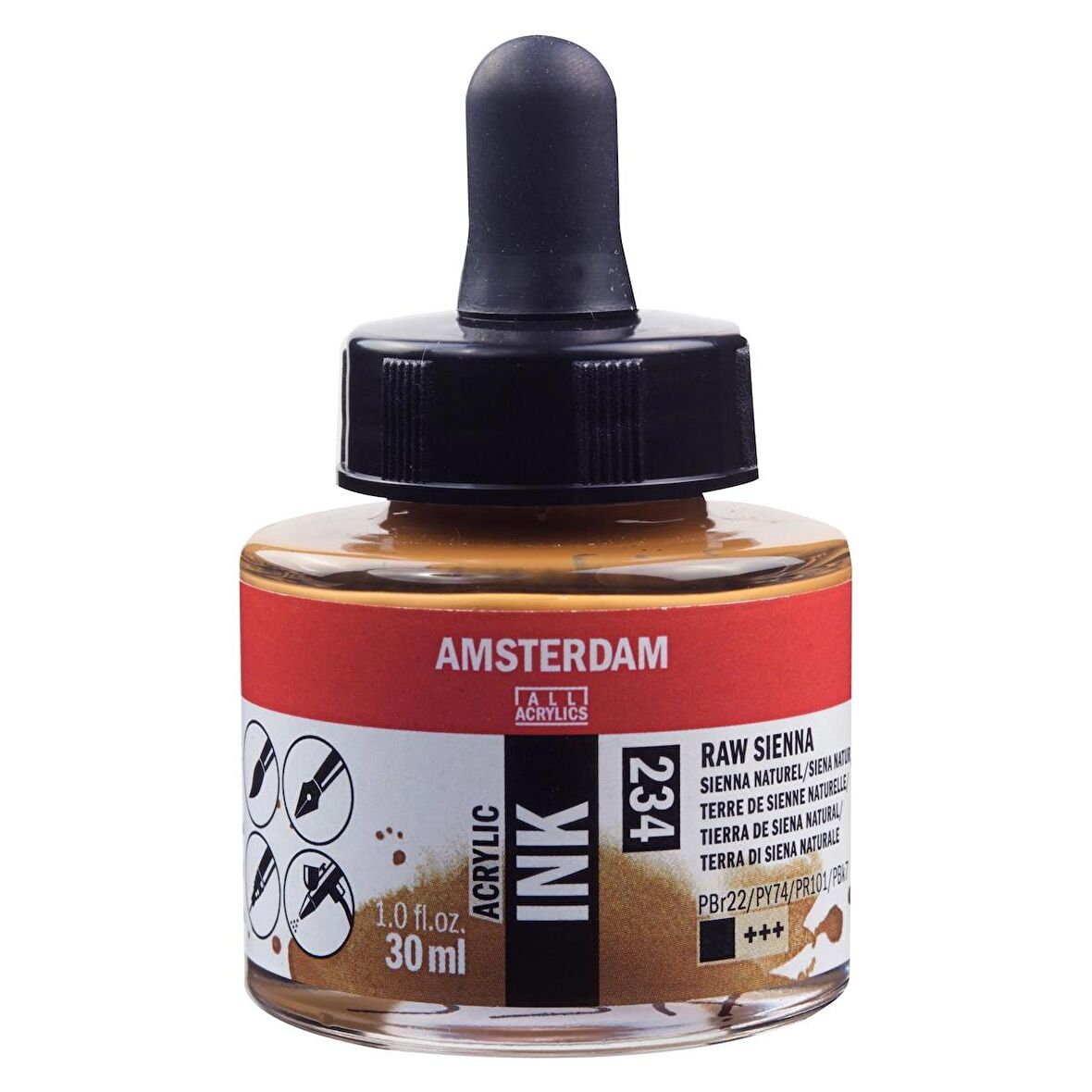 Amsterdam AMSTERDAM AKRİLİK MÜREKKEP : Acrylic Ink : 30ml : Raw Sienna 234