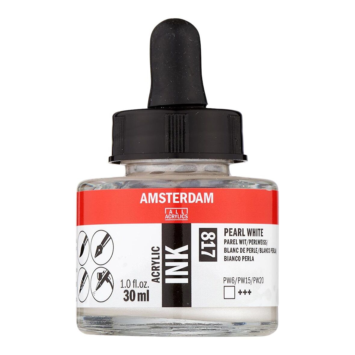 Amsterdam AMSTERDAM AKRİLİK MÜREKKEP : Acrylic Ink : 30ml : Pearl White 817