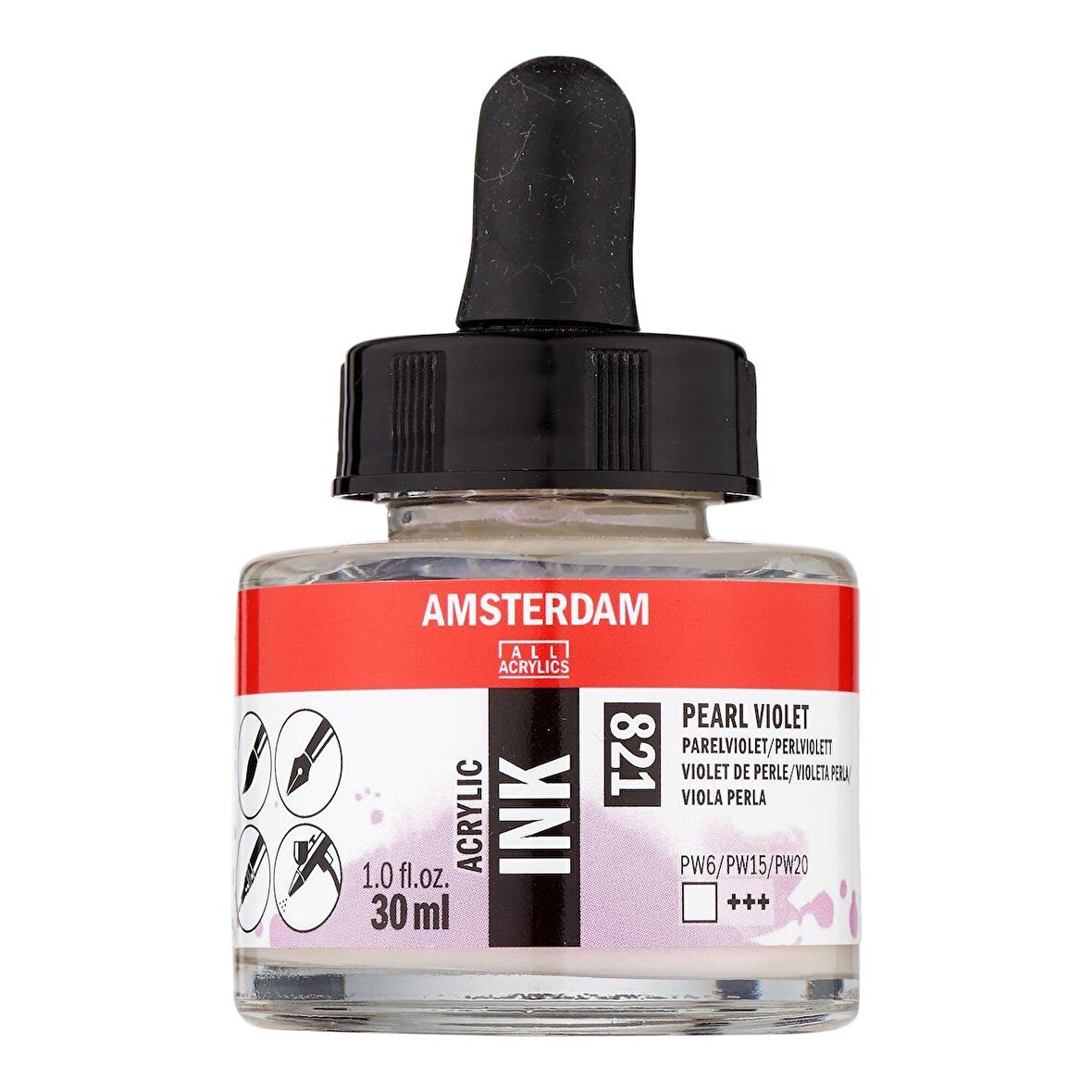 Amsterdam AMSTERDAM AKRİLİK MÜREKKEP : Acrylic Ink : 30ml : Pearl Violet 821