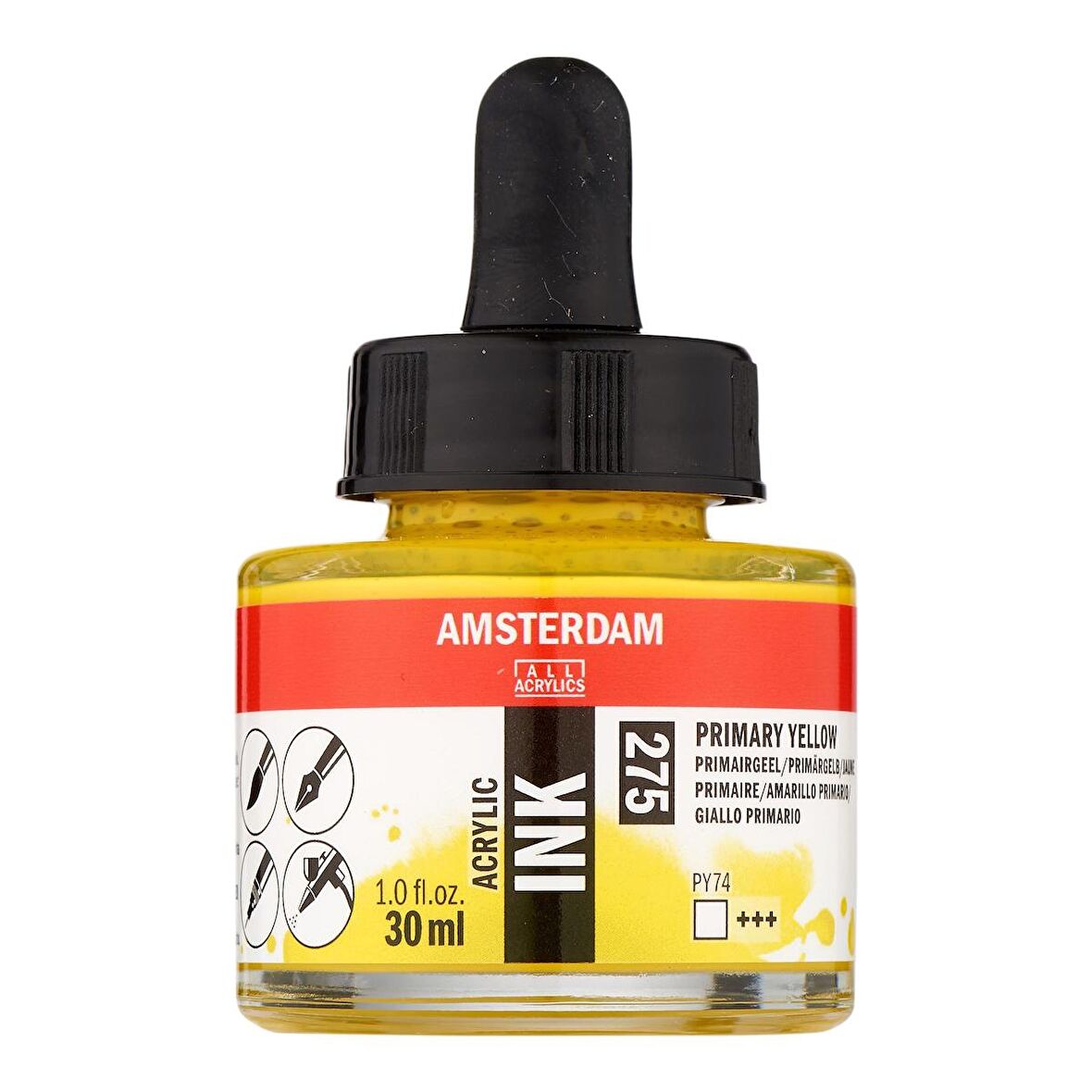 Amsterdam AMSTERDAM AKRİLİK MÜREKKEP : Acrylic Ink : 30ml : Primary Yellow 275