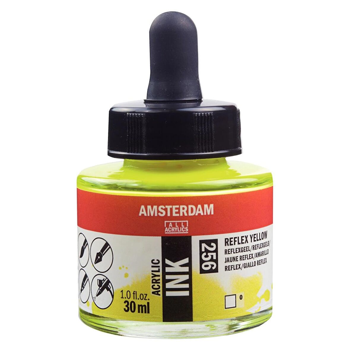 Amsterdam AMSTERDAM AKRİLİK MÜREKKEP : Acrylic Ink : 30ml : Reflex Yellow 256