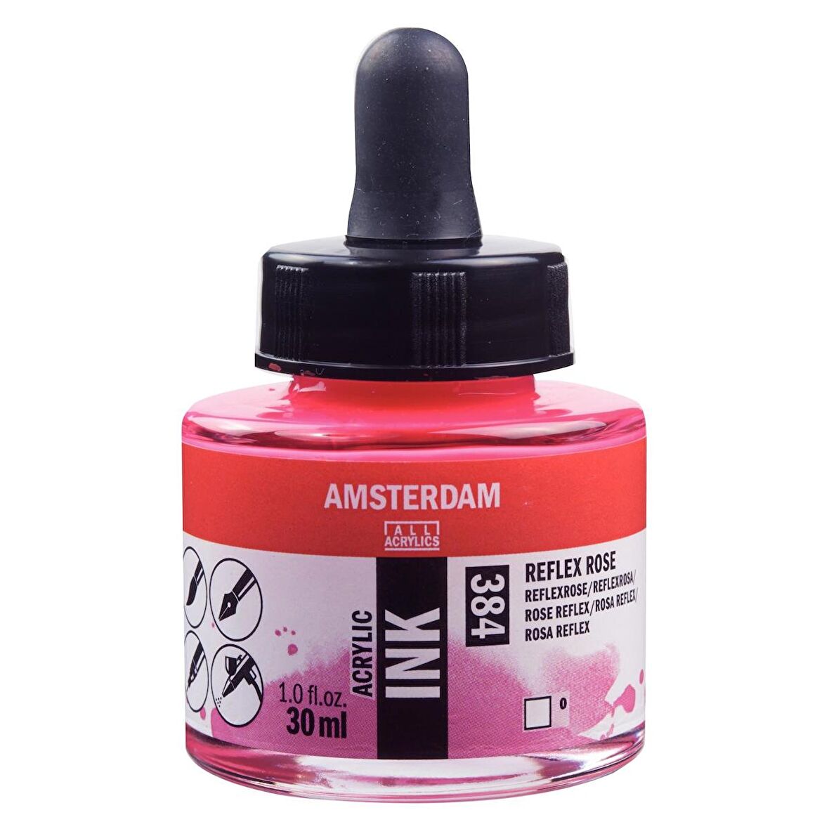 Amsterdam AMSTERDAM AKRİLİK MÜREKKEP : Acrylic Ink : 30ml : Reflex Rose 384