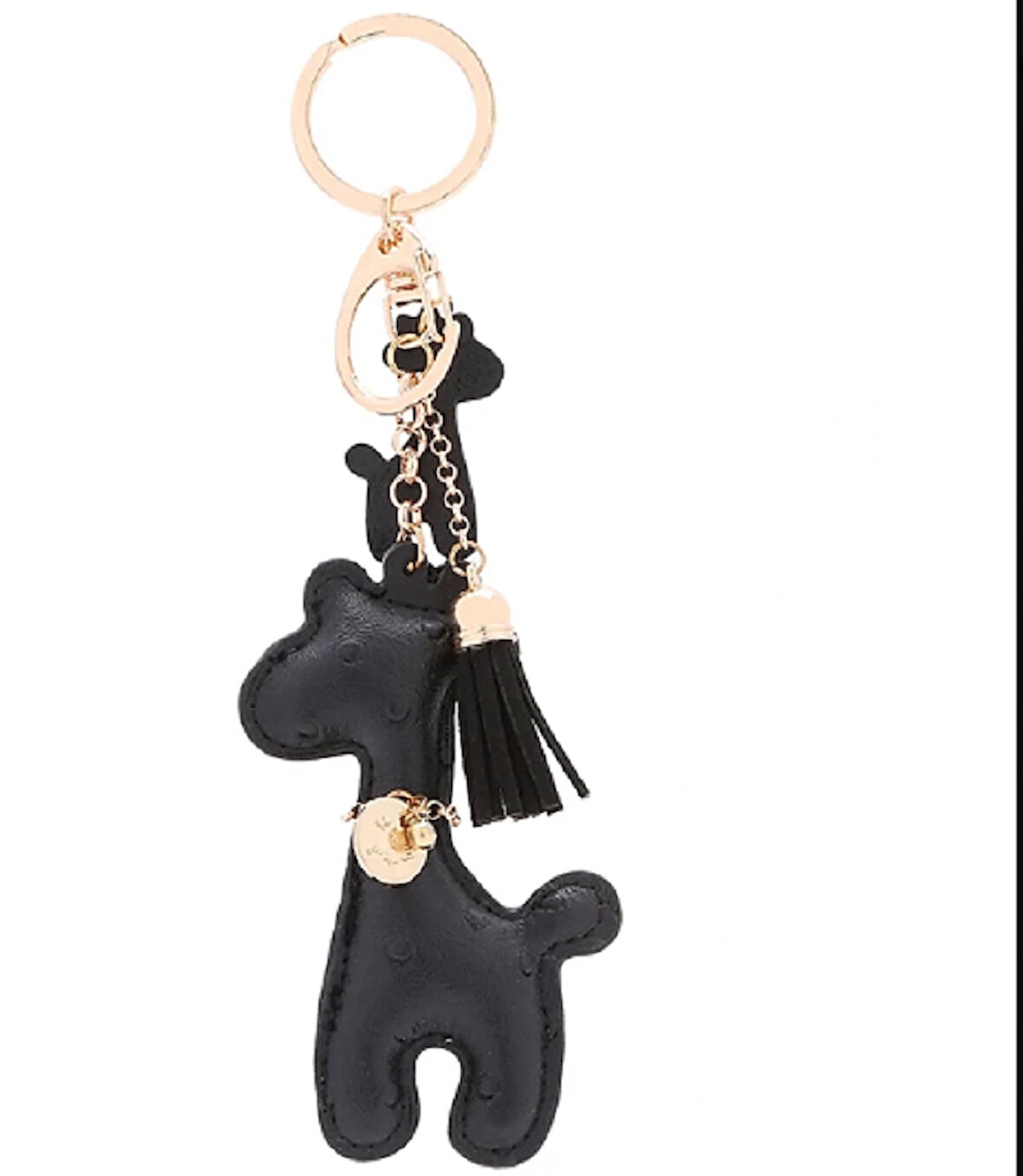 At Şeklinde Siyah Çanta Süsü