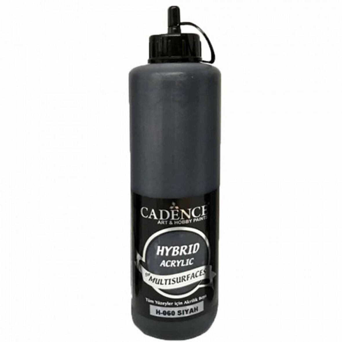 Cadence Yayınları Hybrid Acrylic for Multisurfaces Akrilik Boya 500ml Siyah 60