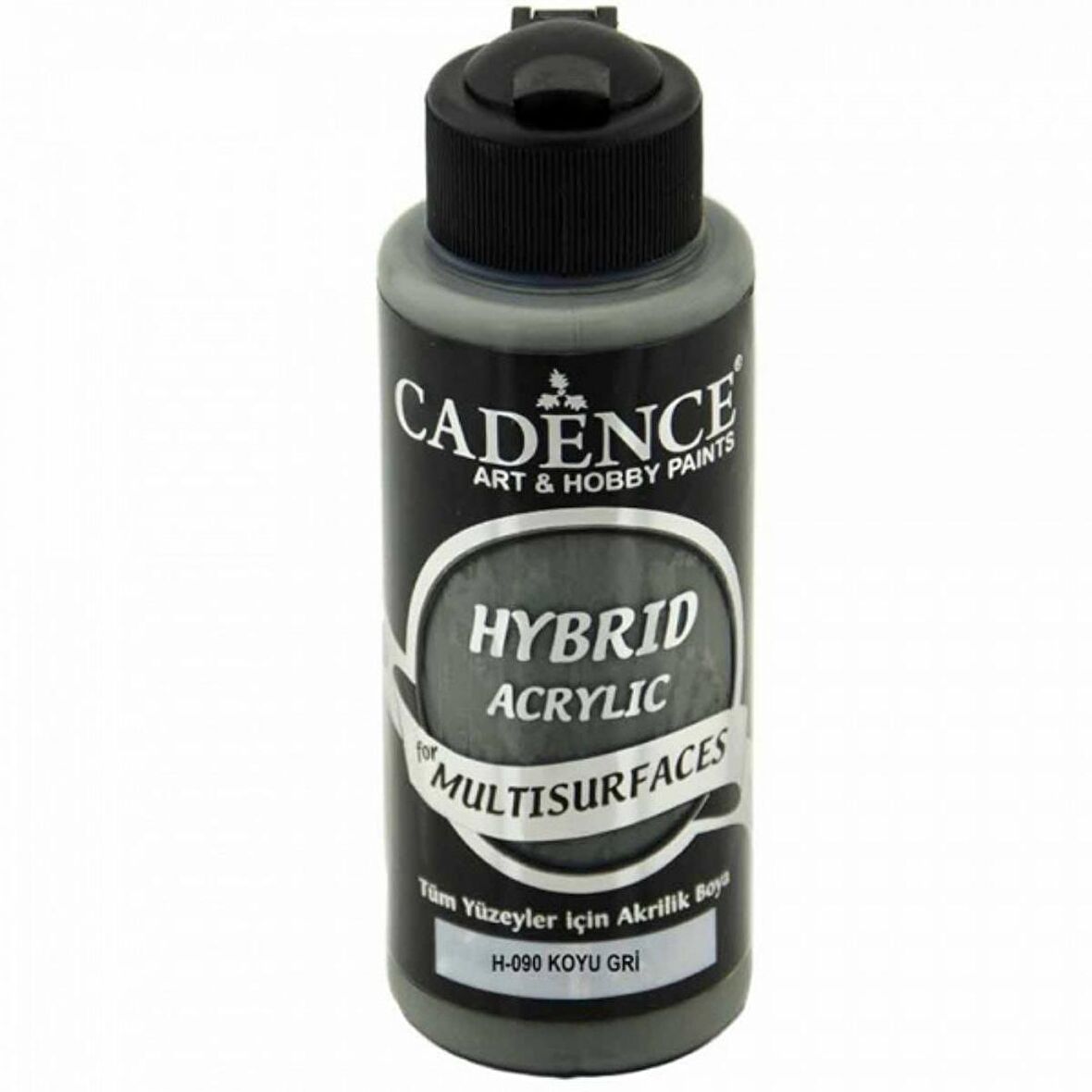 Cadence Yayınları Hybrid Acrylic for Multisurfaces Akrilik Boya 120ml Koyu Gri 90