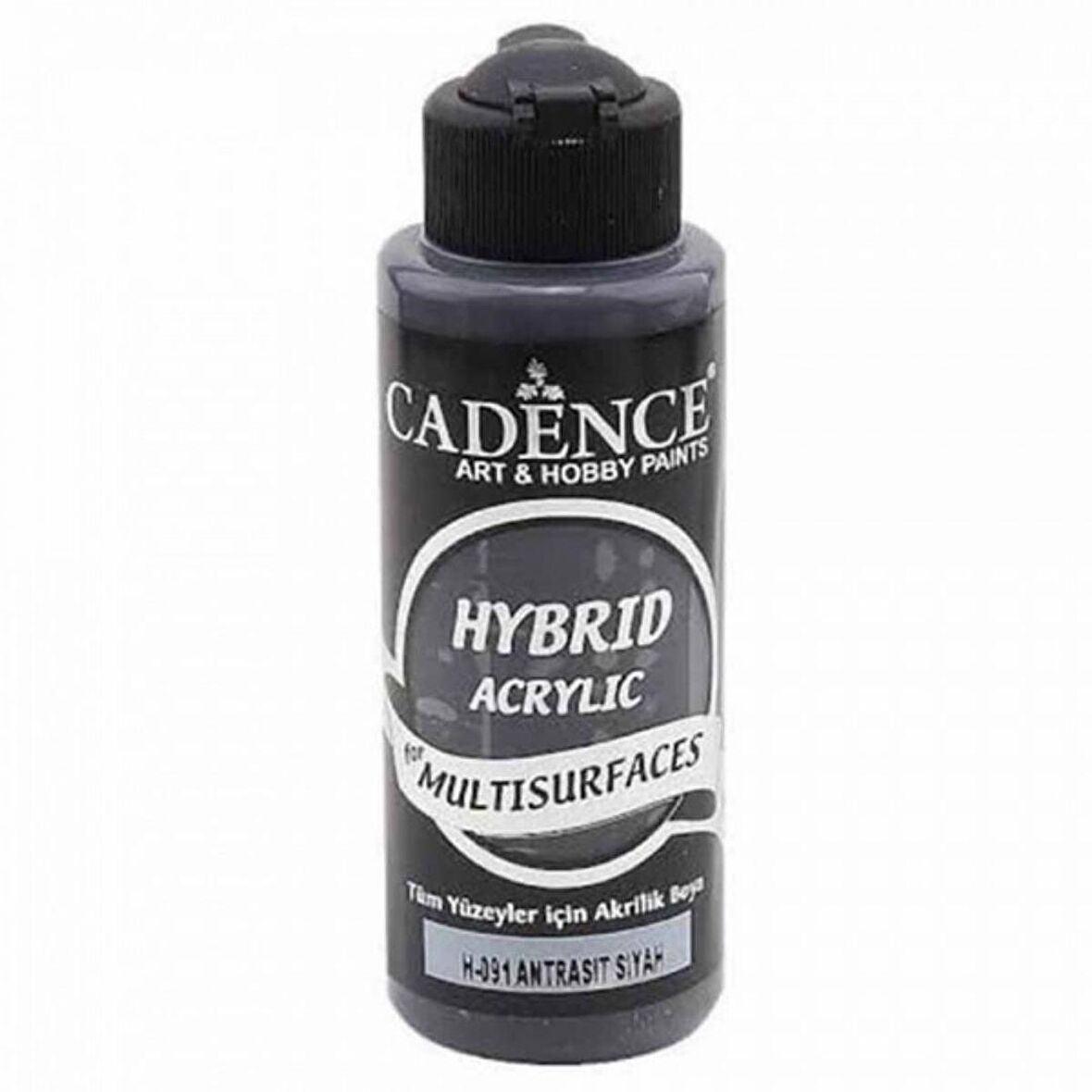 Cadence Yayınları Hybrid Acrylic for Multisurfaces Akrilik Boya 120ml Antrasit Siyah 91