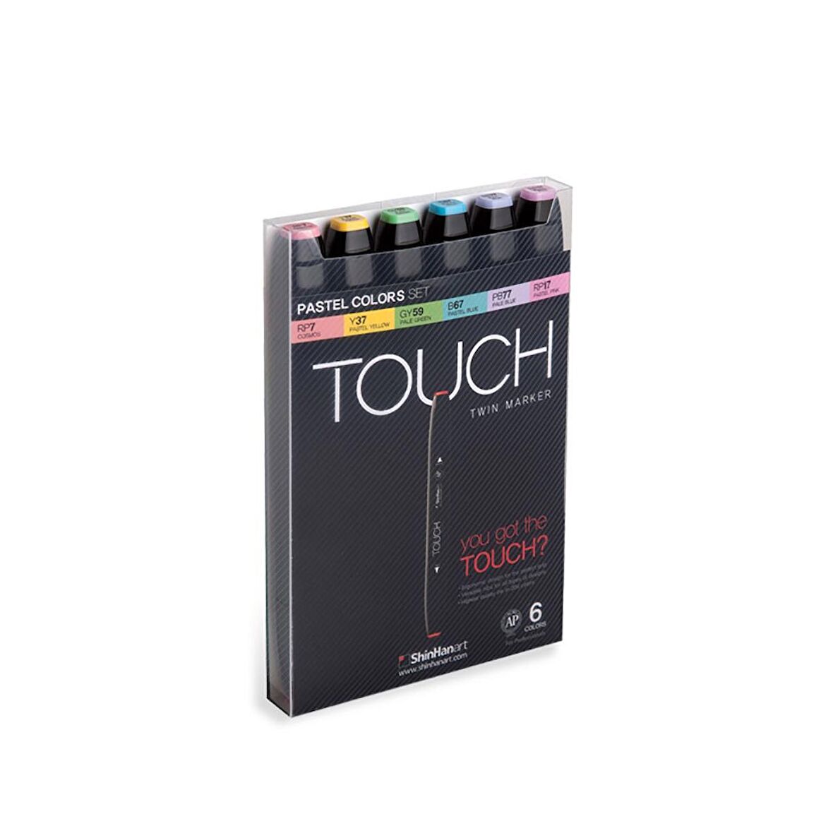 Shinhan Art Touch Twin Marker Pen : Çift Uçlu Marker Kalemi : 6LI SET PASTEL RENKLERİ