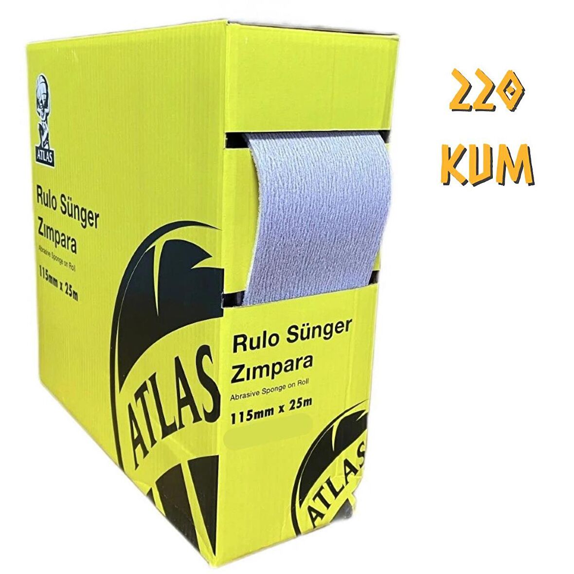 Atlas Rulo Soft Sünger Zımpara 115 mm. - 25 mt. - 220 Kum