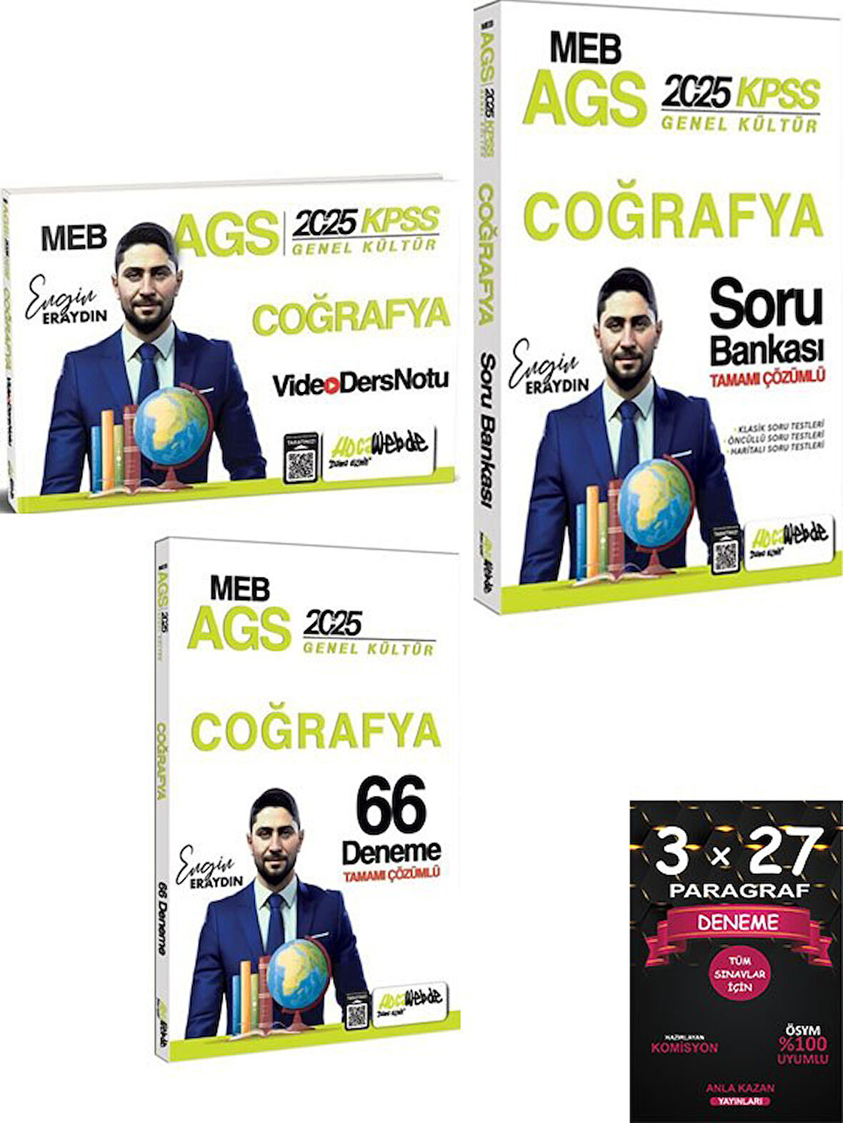 Hocawebde Yayınları 2025 Kpss Coğrafya Video Ders Notu + Soru Bankası + 33 Deneme 3 Lü Set - Engin Eraydın