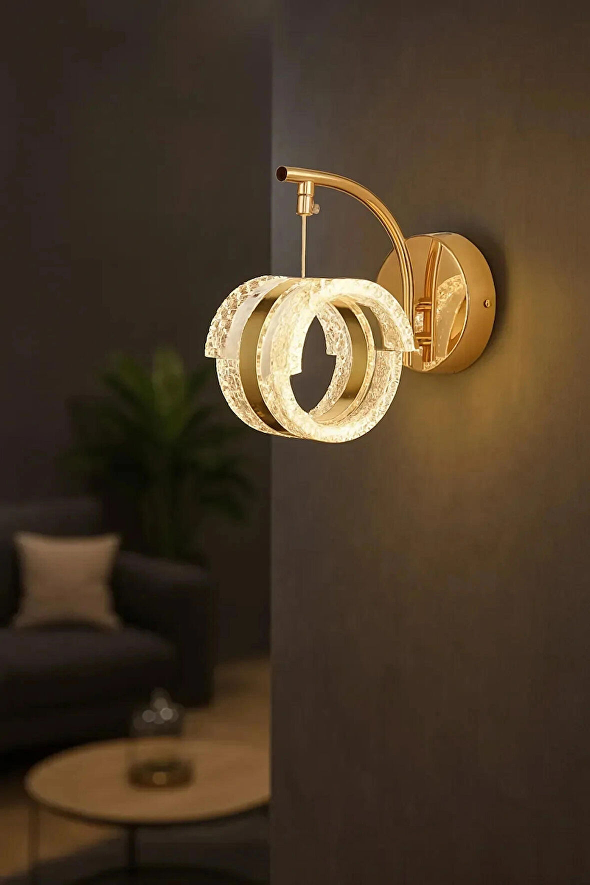 Aurea Model Sarkıt 3 Renk Gold Kaplama Oturma Yatak Mutfak Çocuk Odası Duvar Led Aplik