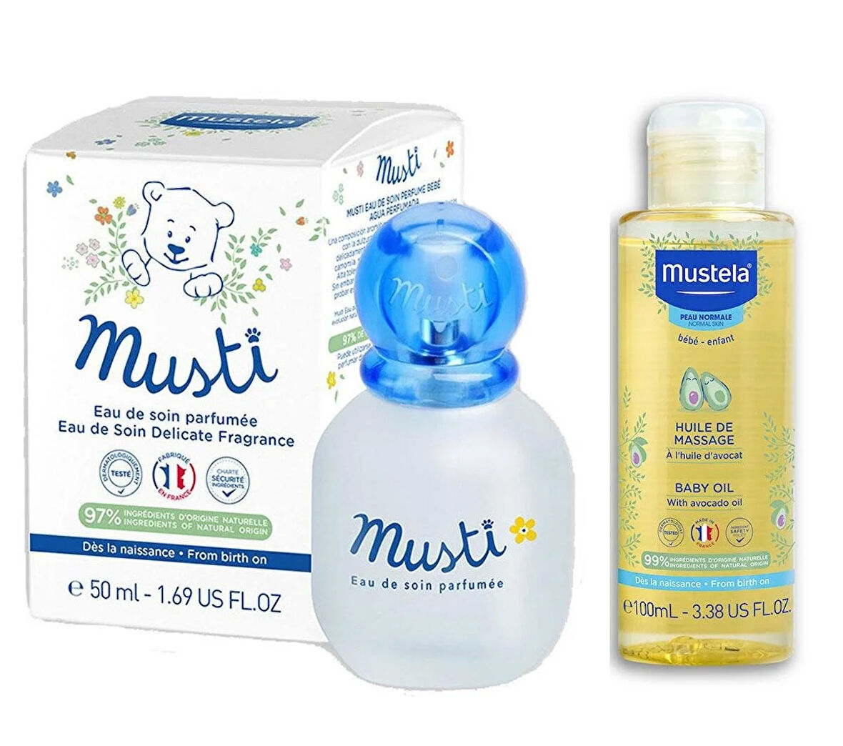 Mustela Bebek Bakım Masaj Yağı 100ml - Mustela Musti Bebek Parfümü 50 ml