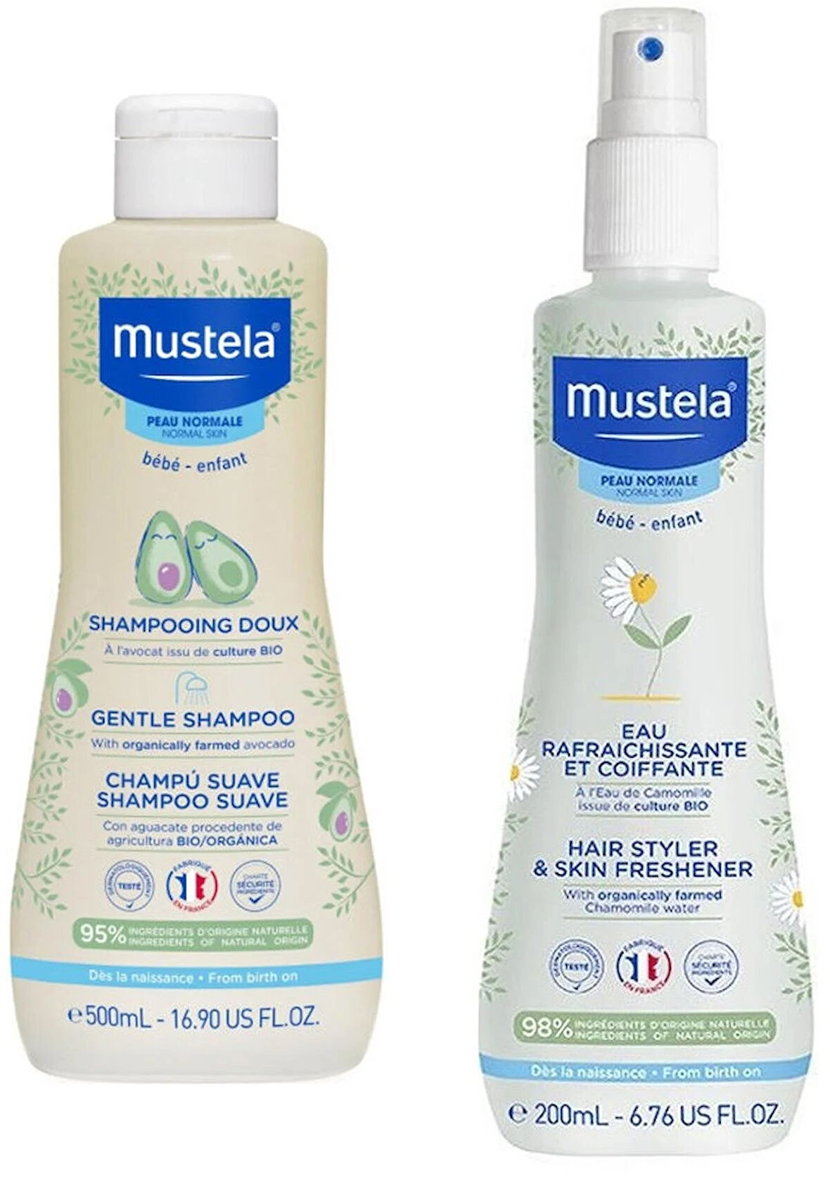 Mustela Gentle Göz Yakmayan Bebek Şampuanı 500 ml - Canlandırıcı ve Şekillendirici Sprey 200 ml
