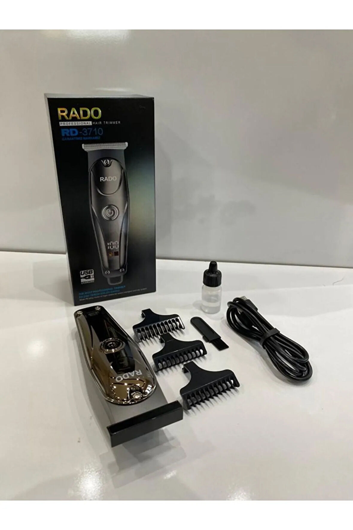 T Bıçak Sıfır Kesim LCD Ekran Şarjlı Tıraş Makinesi RD-3710