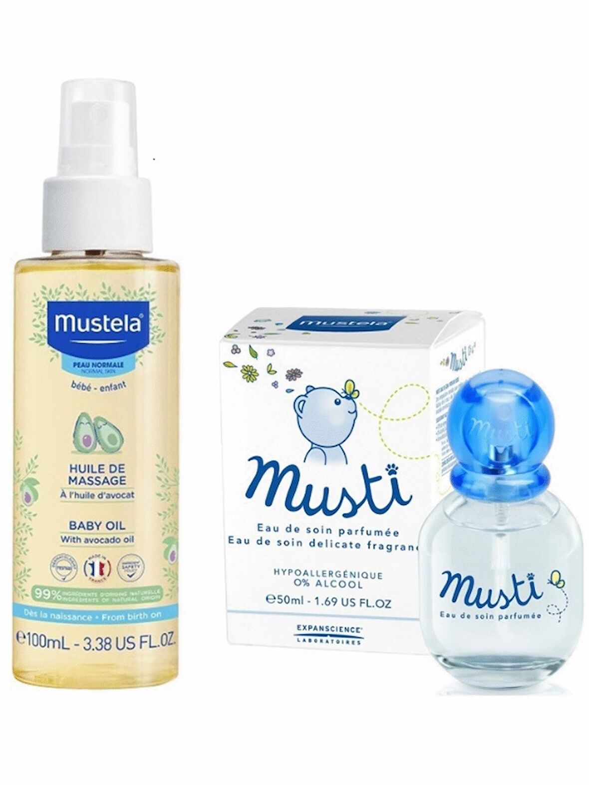 Mustela Bebek Bakım Masaj Yağı 100ml -Musti Bebek Parfümü 50 ml