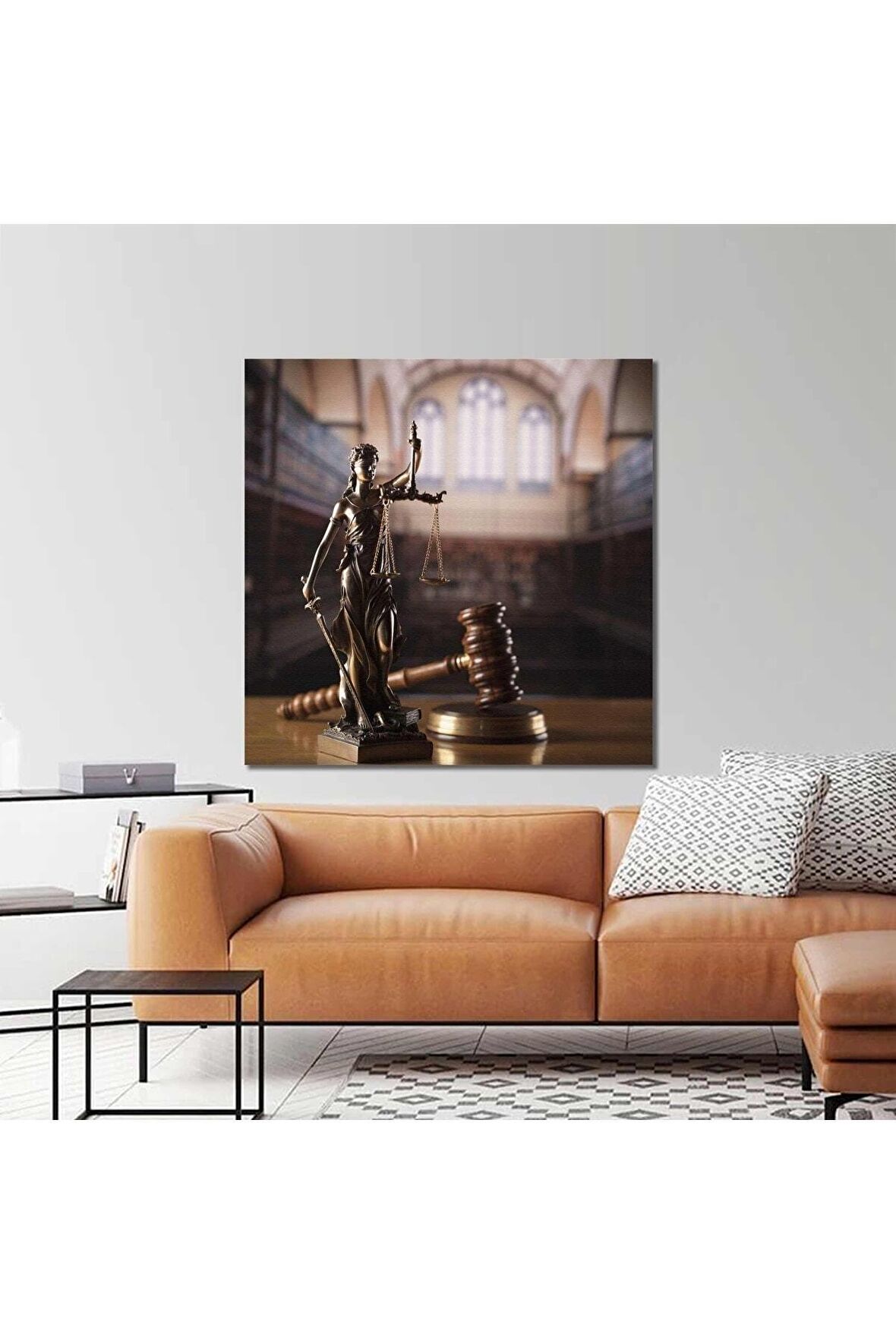 Gözü Kapalı Adalet Heykeli Adalet Tokmağı Hukuk Bürosu Kanvas Tablo