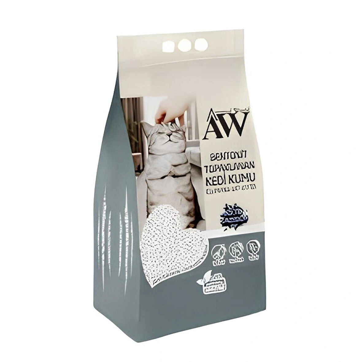 Animal World Aktif Karbonlu Topaklanan 10 Lt Bentonit Kedi Kumu