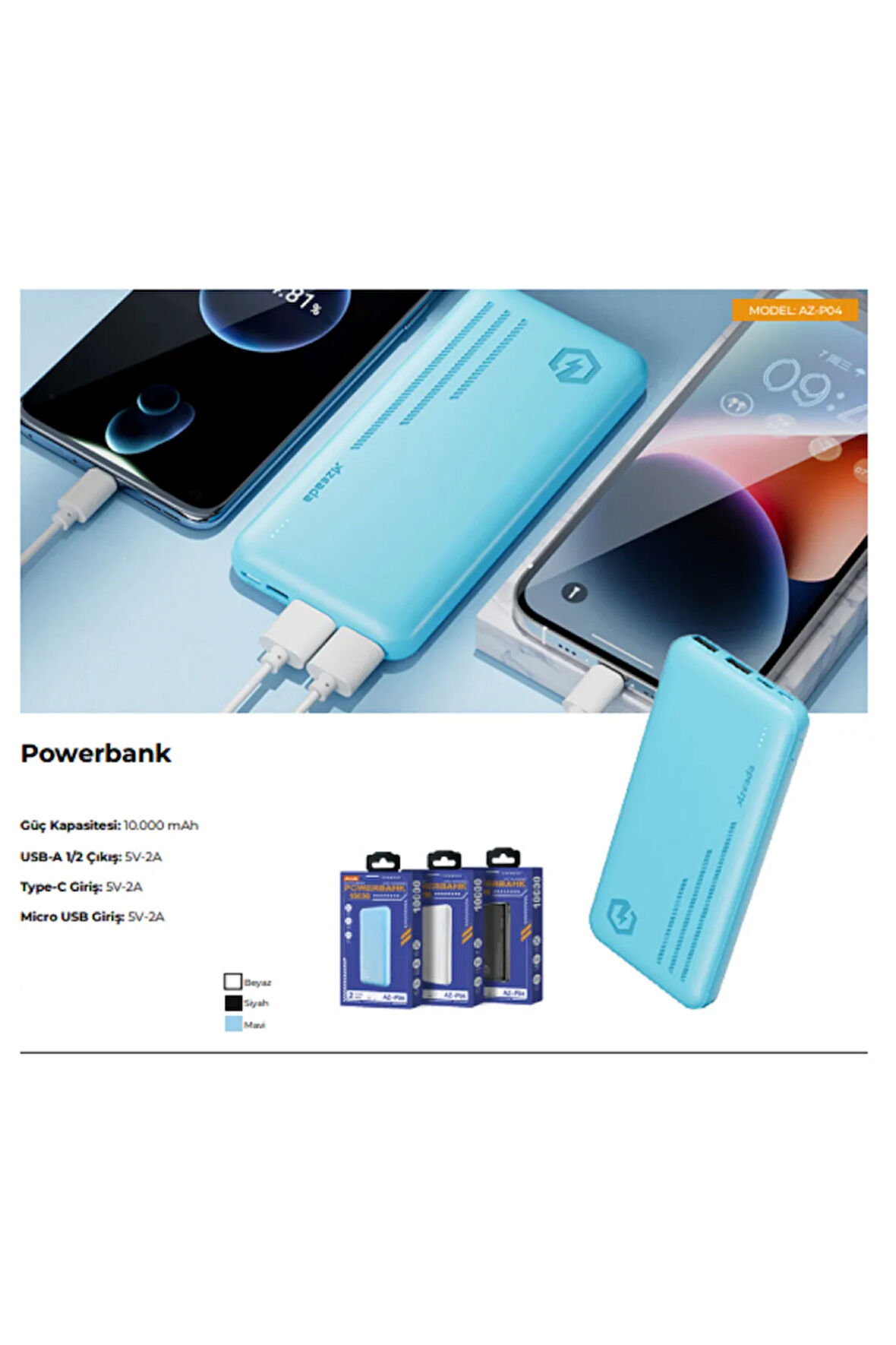 Powerbank BEYAZ