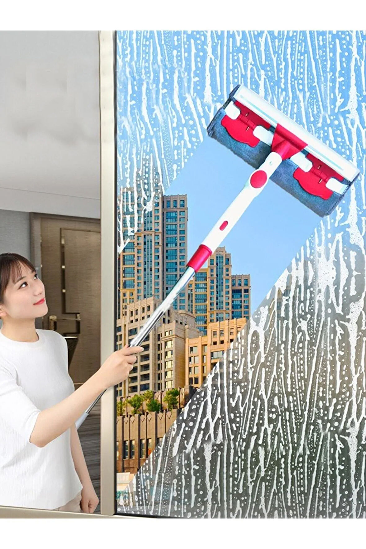 Bükülür Paletli Oynar Başlıklı Camsil Çekçek Cam Silme Aparatı