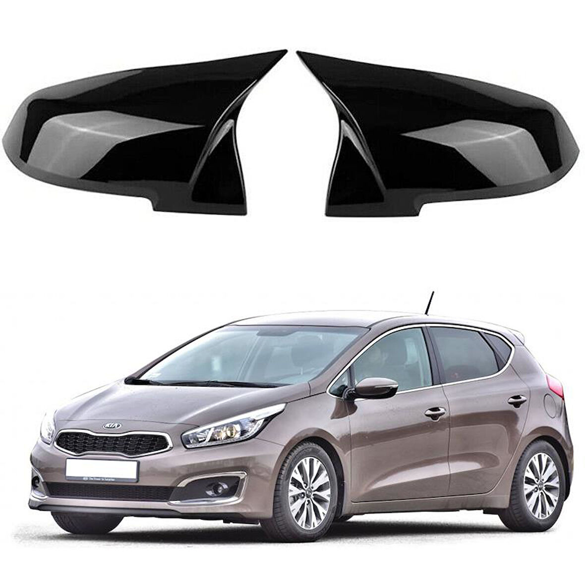 Kia Ceed 12-18 Sinyalli Araca Özel Batman Yarasa Ayna Kapağı Pianoblack