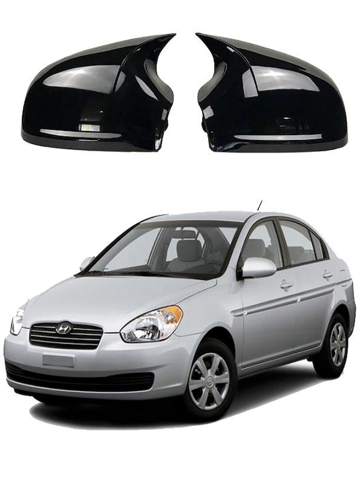 Hyundai Era Araca Özel Batman Yarasa Ayna Kapağı Pianoblack