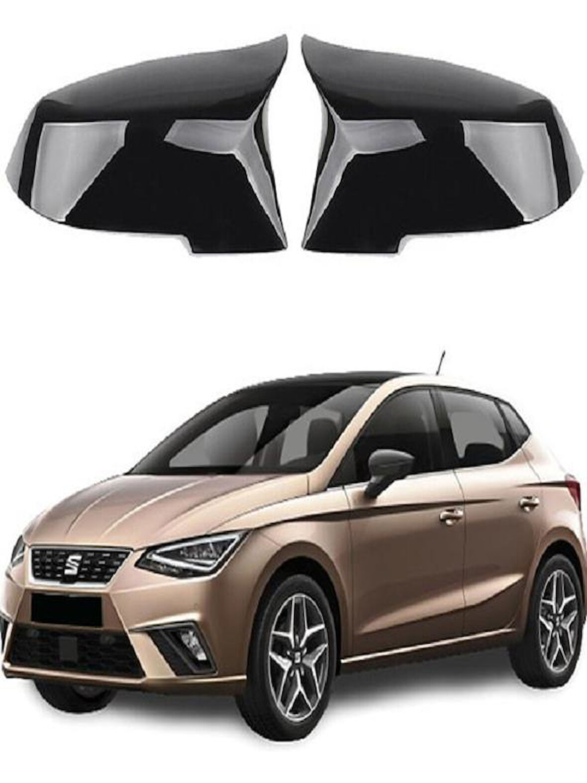 Seat İbiza 2017- Araca Özel Batman Yarasa Ayna Kapağı Pianoblack