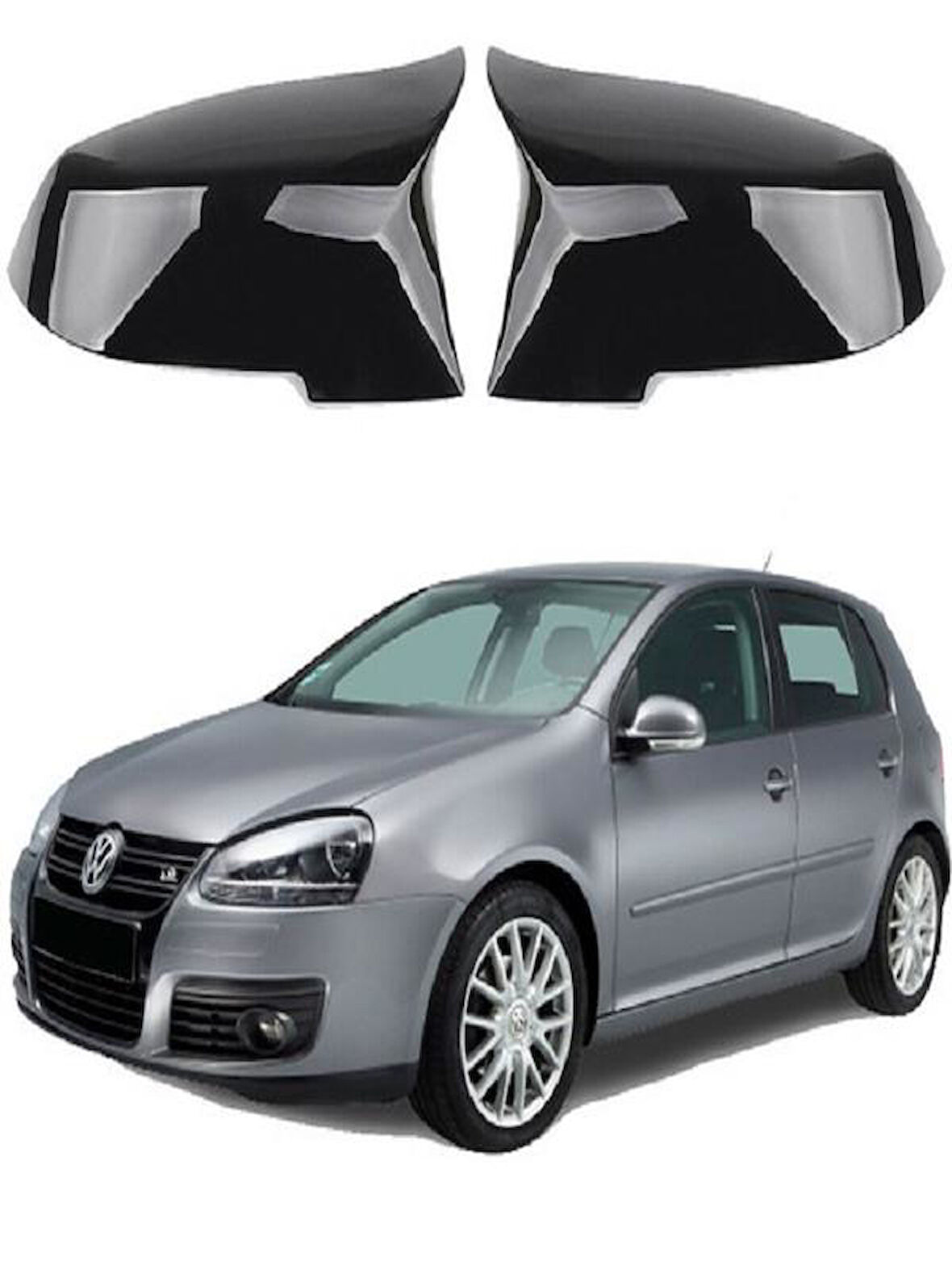 Volkswagen Golf 5 03-09 Araca Özel Batman Yarasa Ayna Kapağı Pianoblack