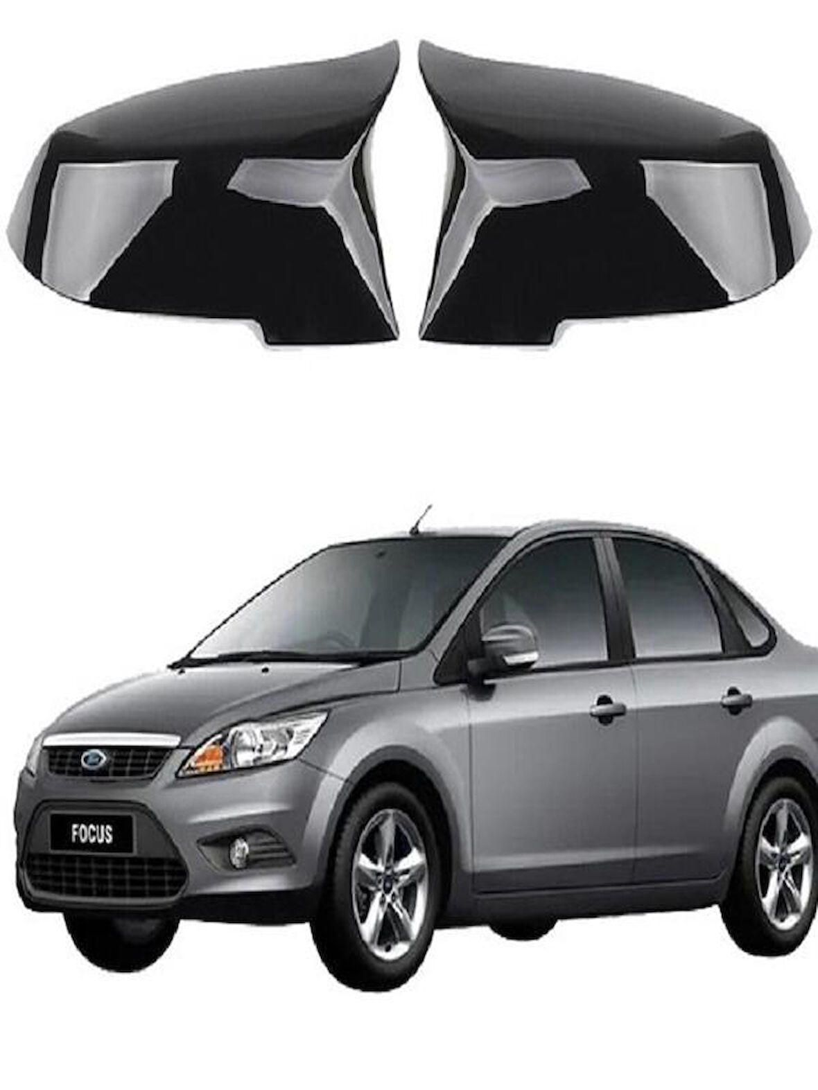 Ford Focus 2.5 10-12  Araca Özel Batman Yarasa Ayna Kapağı Pianoblack