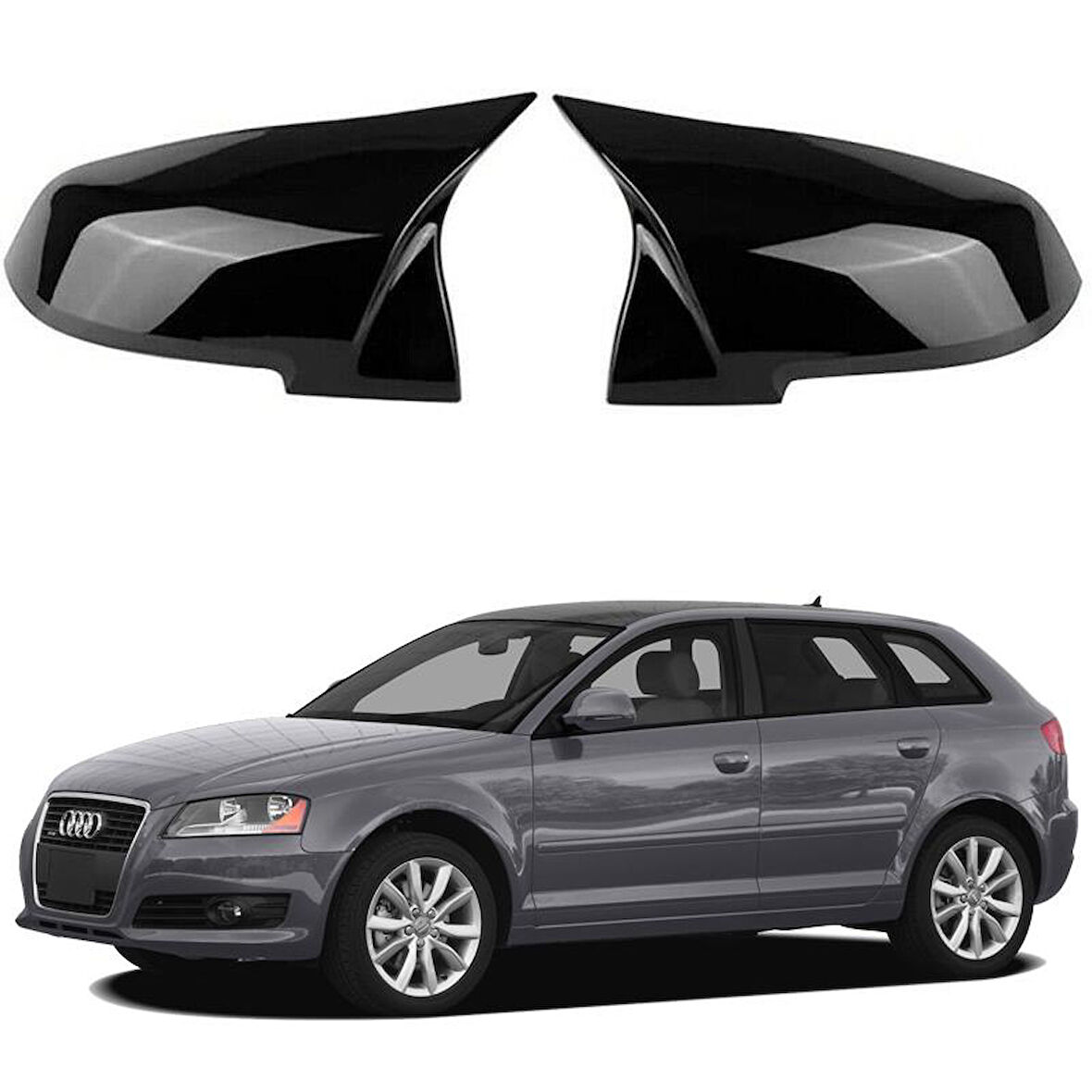 Audi A3 04-08 Araca Özel Batman Yarasa Ayna Kapağı Pianoblack