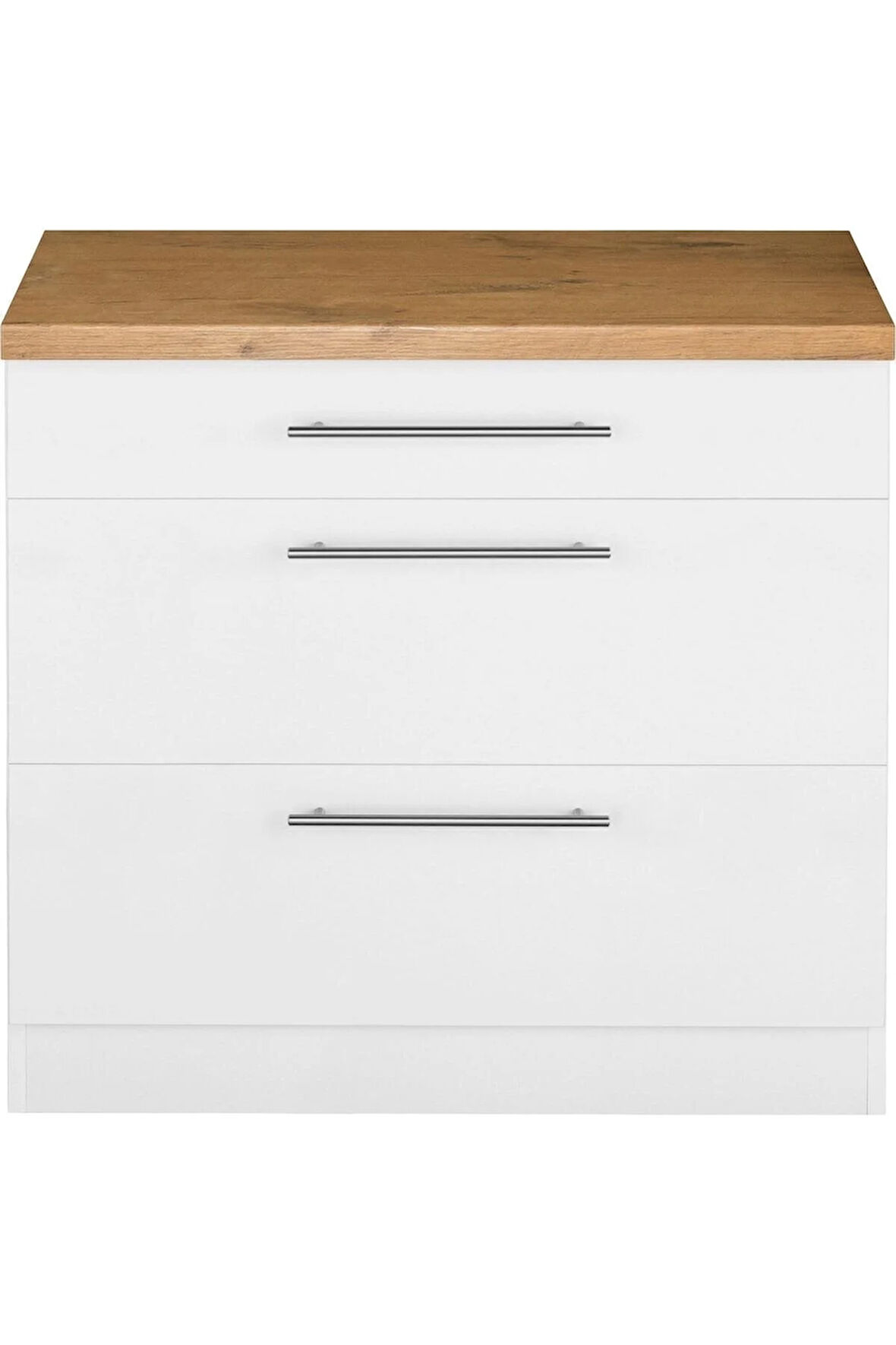 Aysel Mutfak Çekmeceli Alt Modül 80 Cm Beyaz Tezgah Dahil