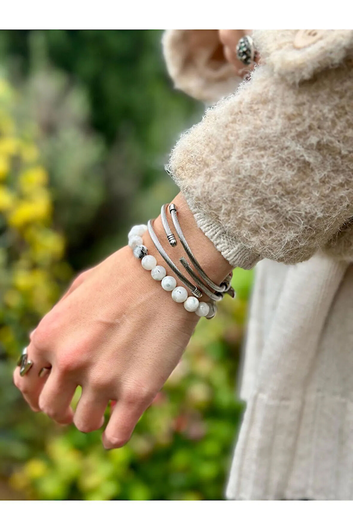 8 mm Aytaşı Kadın Erkek Doğal taş Bileklik