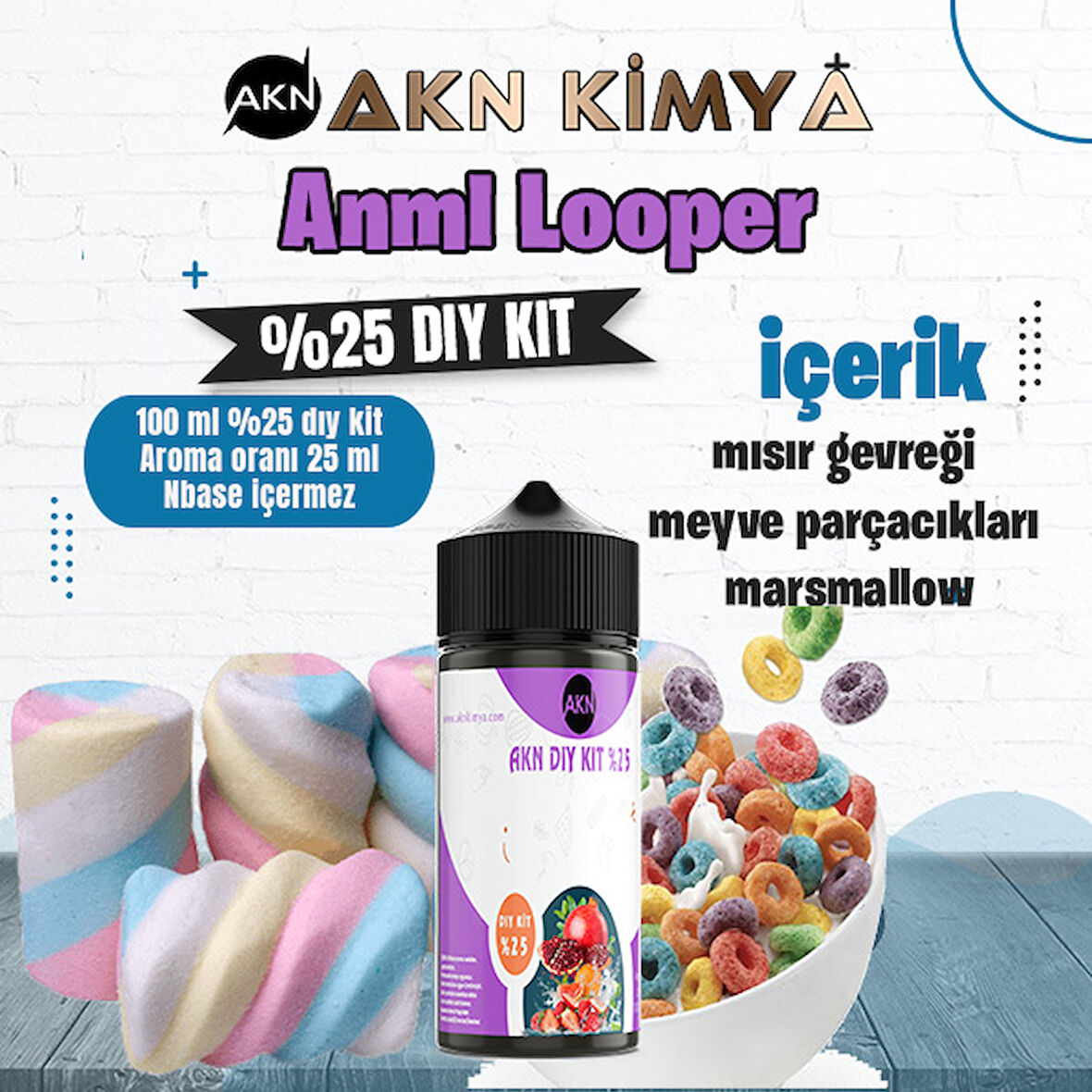 Anml Looper Yoğun Dıy Kit Meyveli Mısır Gevreği Gıda Aroması %25 Oranda Aroma İçerir (Hazır Değildir )