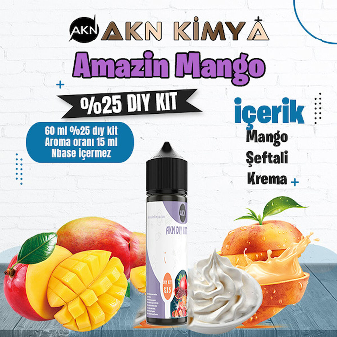 Amazin Mango Yoğun Dıy Kit Mango Şeftali Gıda Aroması %25 Oranda Aroma İçerir (Hazır Değildir )