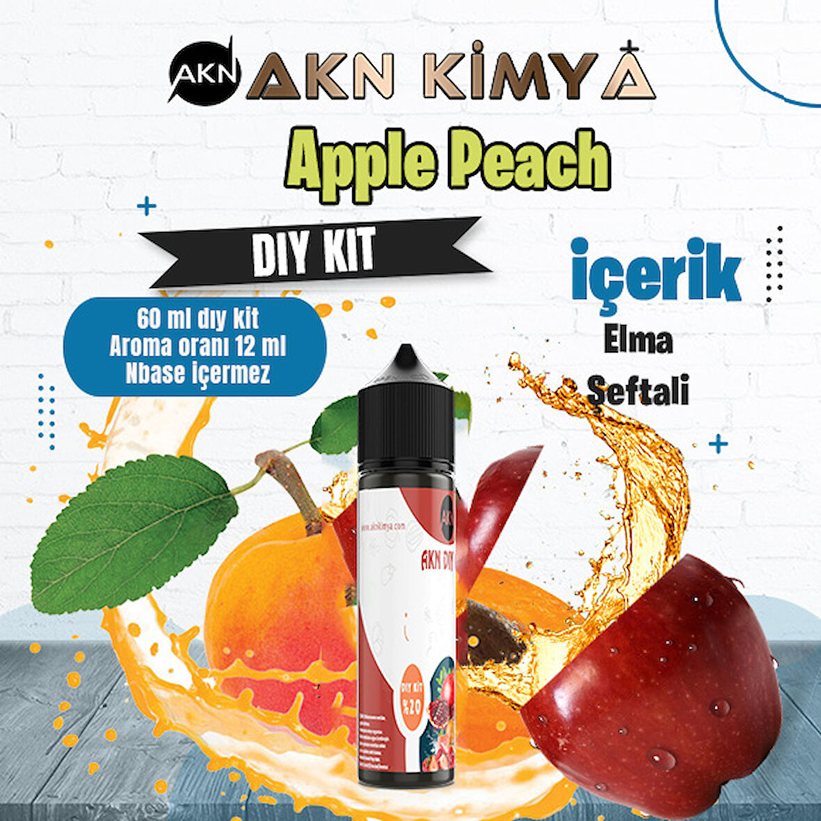 Apple Peach Dıy Kit Elma Şeftali Gıda Aroması %20 Oranda Aroma İçerir (Hazır Değildir )