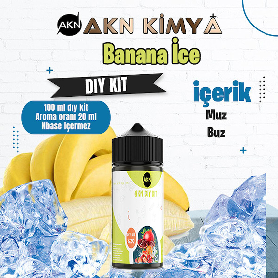 Banana Ice Dıy Kit Muz Buz Gıda Aroması %20 Oranda Aroma İçerir (Hazır Değildir )