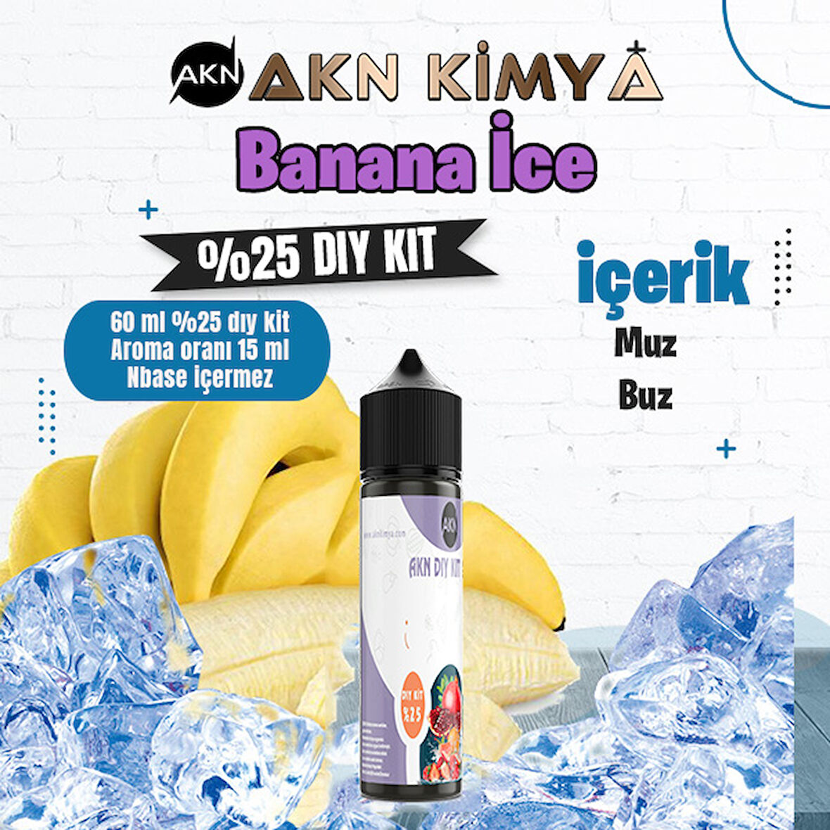 Banana Ice Yoğun Dıy Kit Muz Buz Gıda Aroması %25 Oranda Aroma İçerir (Hazır Değildir )