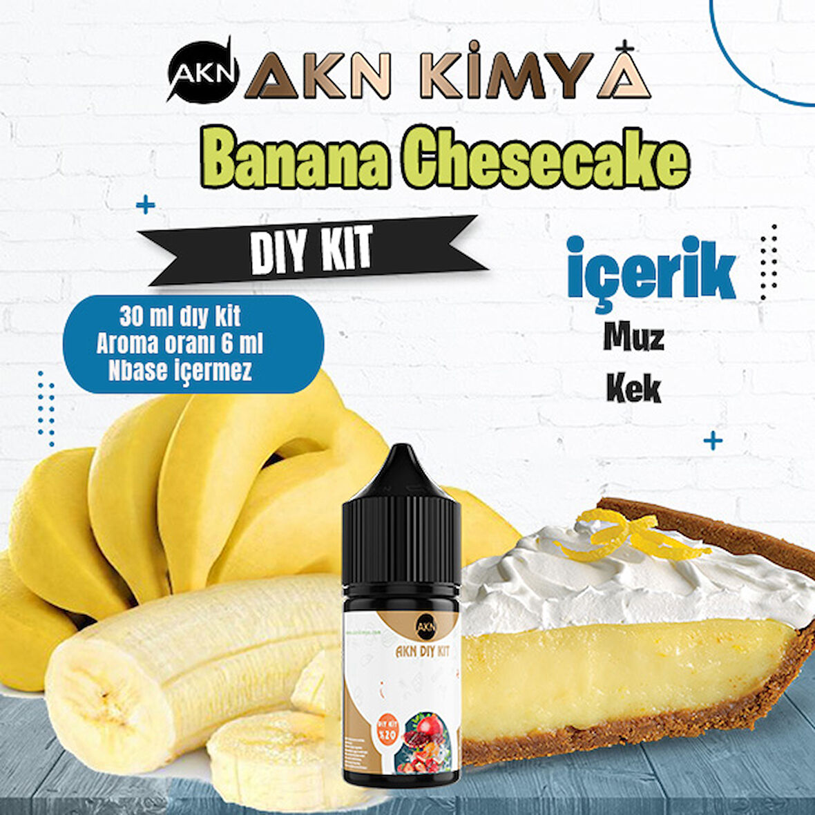 Banana Cheescake Dıy Kit Muz Kek Gıda Aroması %20 Oranda Aroma İçerir (Hazır Değildir )