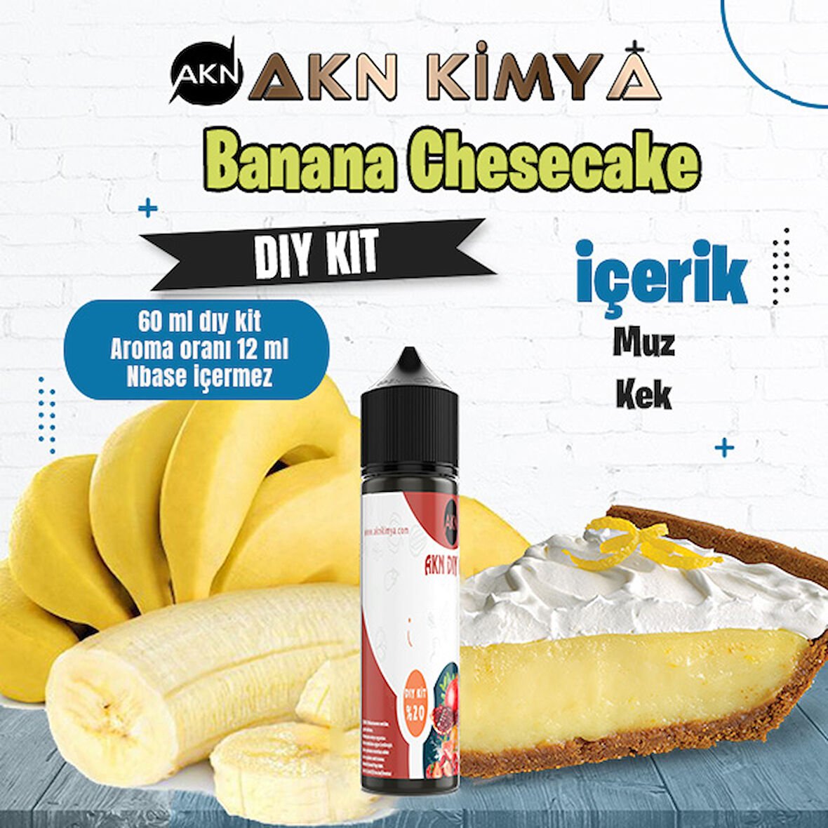 Banana Cheescake Dıy Kit Muz Kek Gıda Aroması %20 Oranda Aroma İçerir (Hazır Değildir )