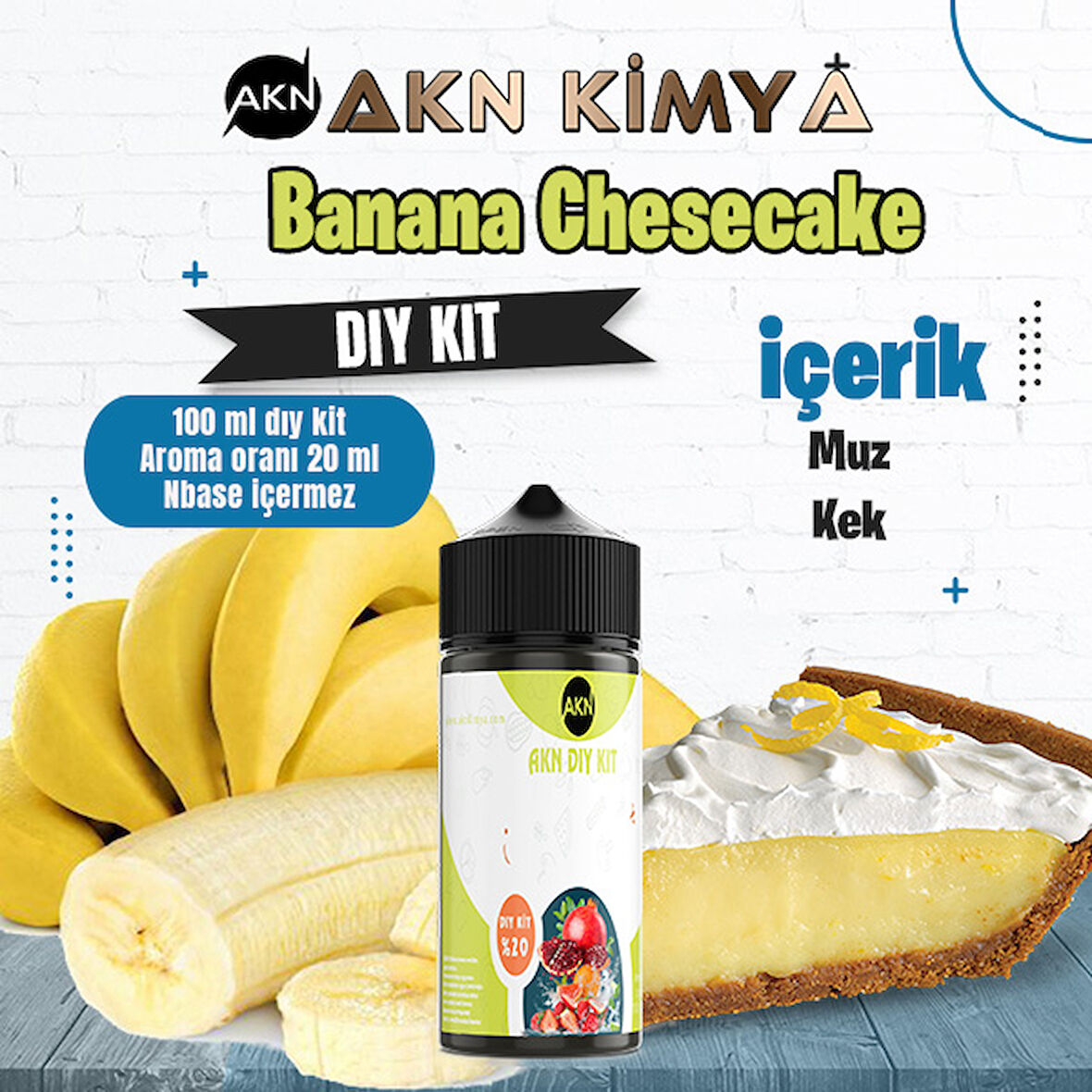 Banana Cheescake Dıy Kit Muz Kek Gıda Aroması %20 Oranda Aroma İçerir (Hazır Değildir )