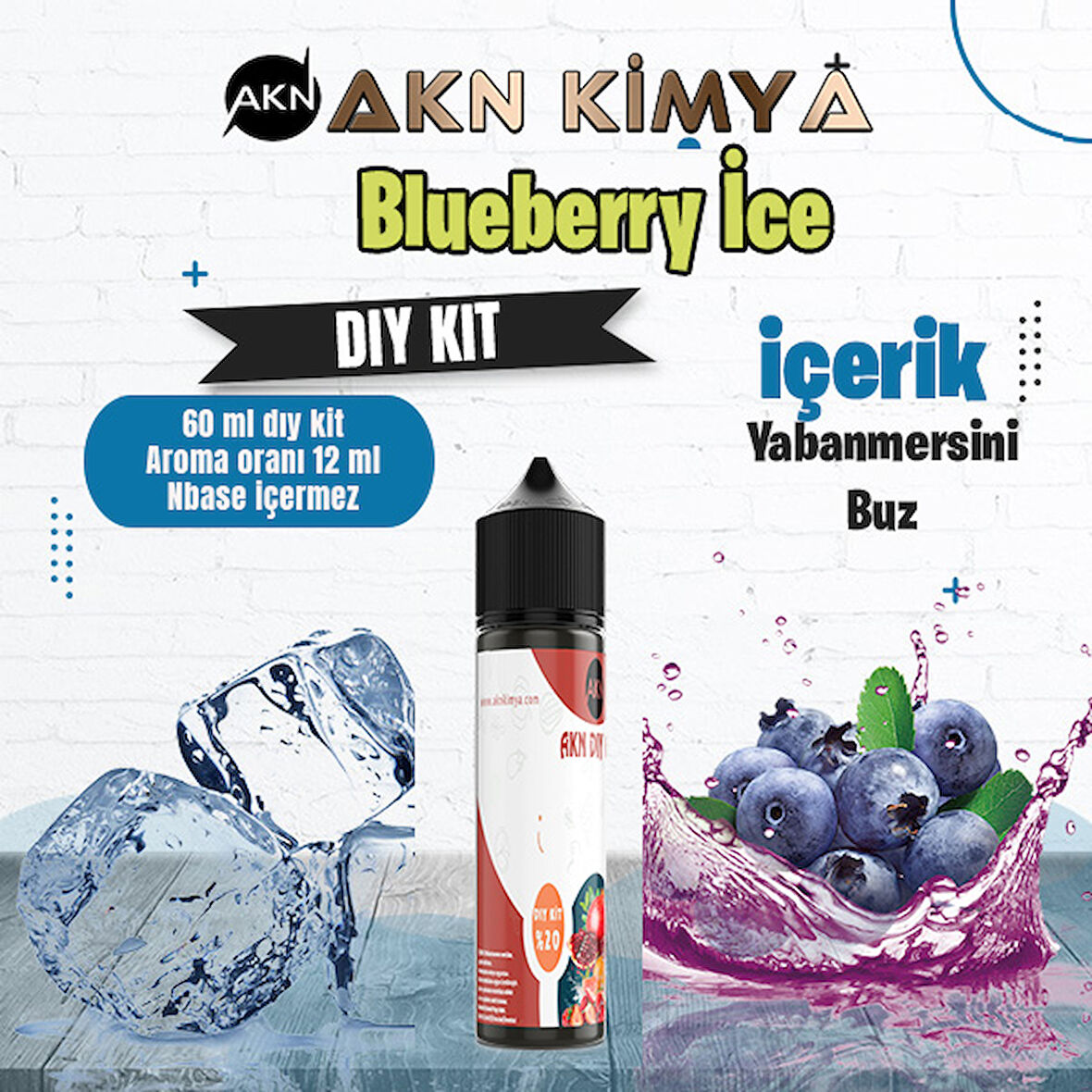 Bluberry Ice Dıy Kit Yabanmersini Buz Gıda Aroması %20 Oranda Aroma İçerir (Hazır Değildir )