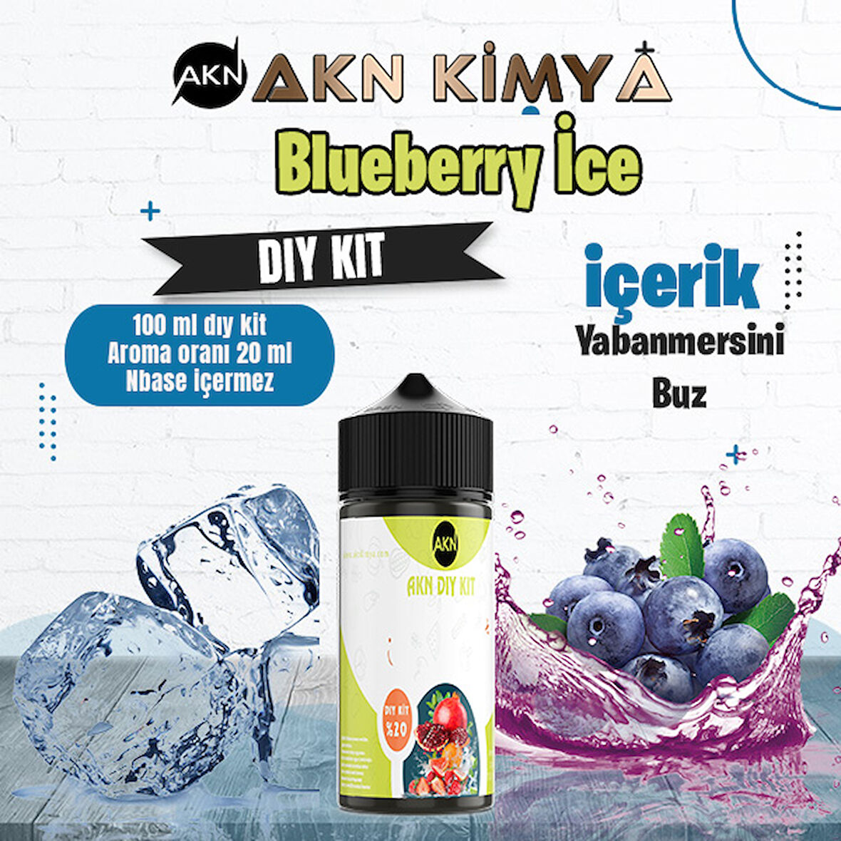 Bluberry Ice Dıy Kit Yabanmersini Buz Gıda Aroması %20 Oranda Aroma İçerir (Hazır Değildir )