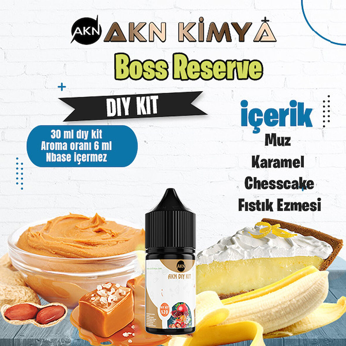 Boss Reserve Cutwood Dıy Kit Muz Karamel Kek Gıda Aroması %20 Oranda Aroma İçerir (Hazır Değildir )