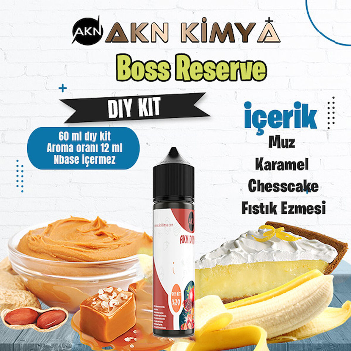 Boss Reserve Cutwood Dıy Kit Muz Karamel Kek Gıda Aroması %20 Oranda Aroma İçerir (Hazır Değildir )