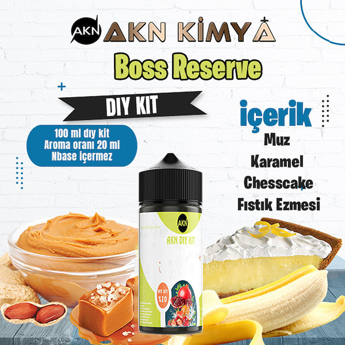 Boss Reserve Cutwood Dıy Kit Muz Karamel Kek Gıda Aroması %20 Oranda Aroma İçerir (Hazır Değildir )
