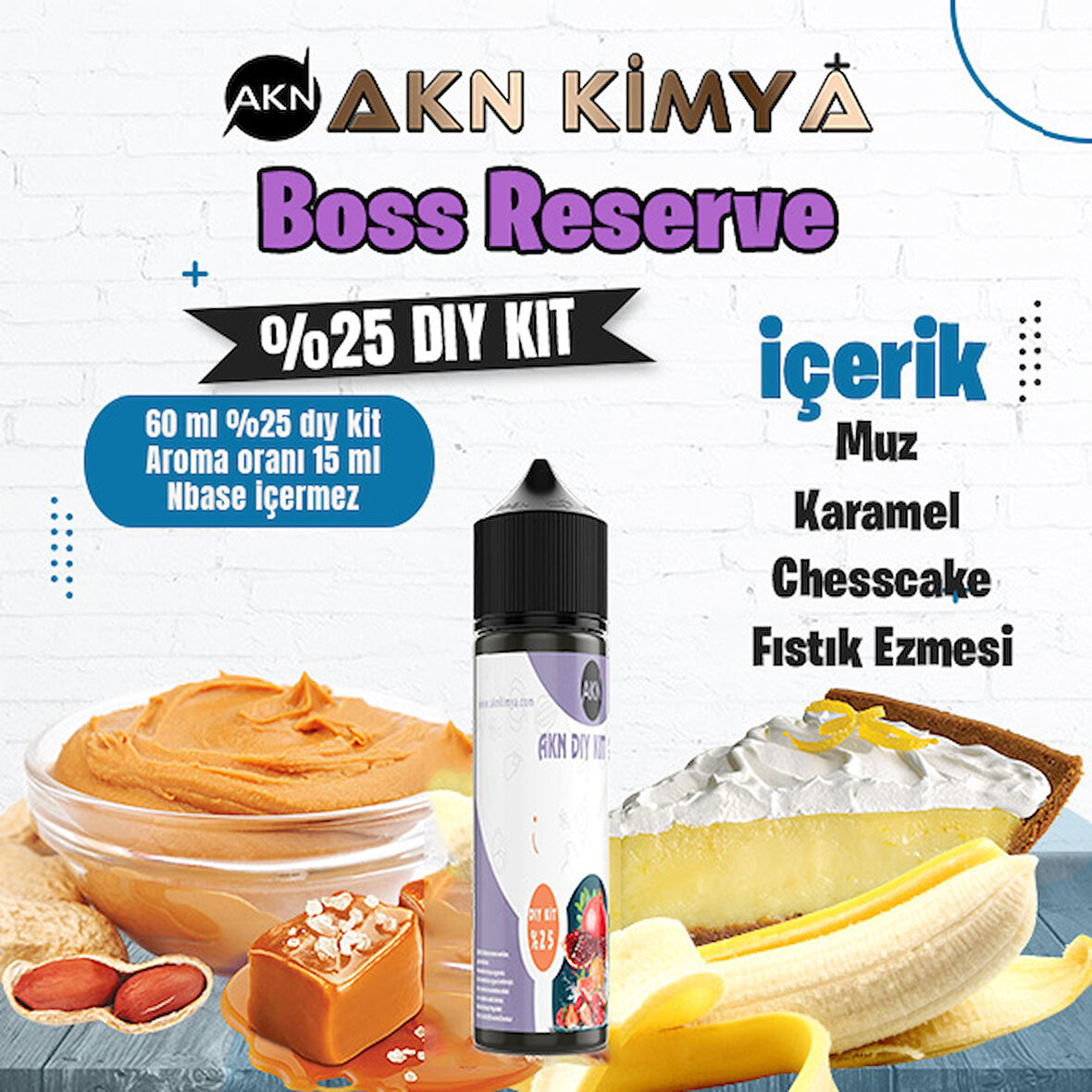 Boss Reserve Cutwood Yoğun Dıy Kit Muz Karamel Kek Gıda Aroması %25 Oranda Aroma İçerir (Hazır Değildir )