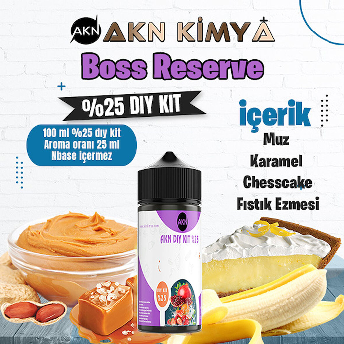 Boss Reserve Cutwood Yoğun Dıy Kit Muz Karamel Kek Gıda Aroması %25 Oranda Aroma İçerir (Hazır Değildir )