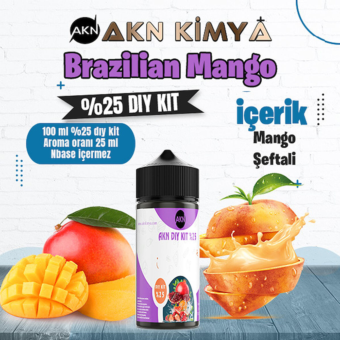Brazilian Mango Yoğun Dıy Kit Mango Şeftali Gıda Aroması %25 Oranda Aroma İçerir (Hazır Değildir )