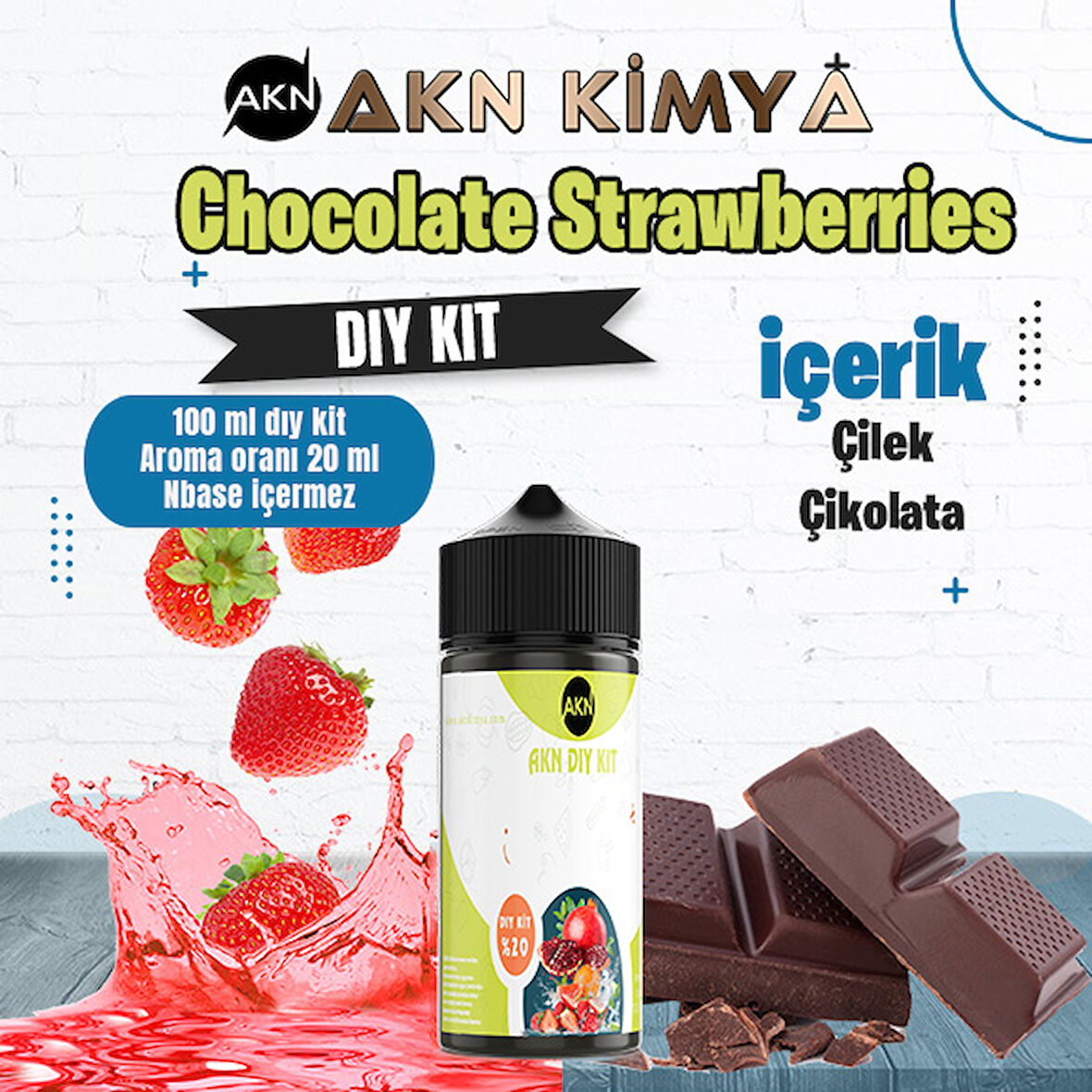 Chocolate Strawberries Dıy Kit Çilek Çikolata Gıda Aroması %20 Oranda Aroma İçerir (Hazır Değildir )