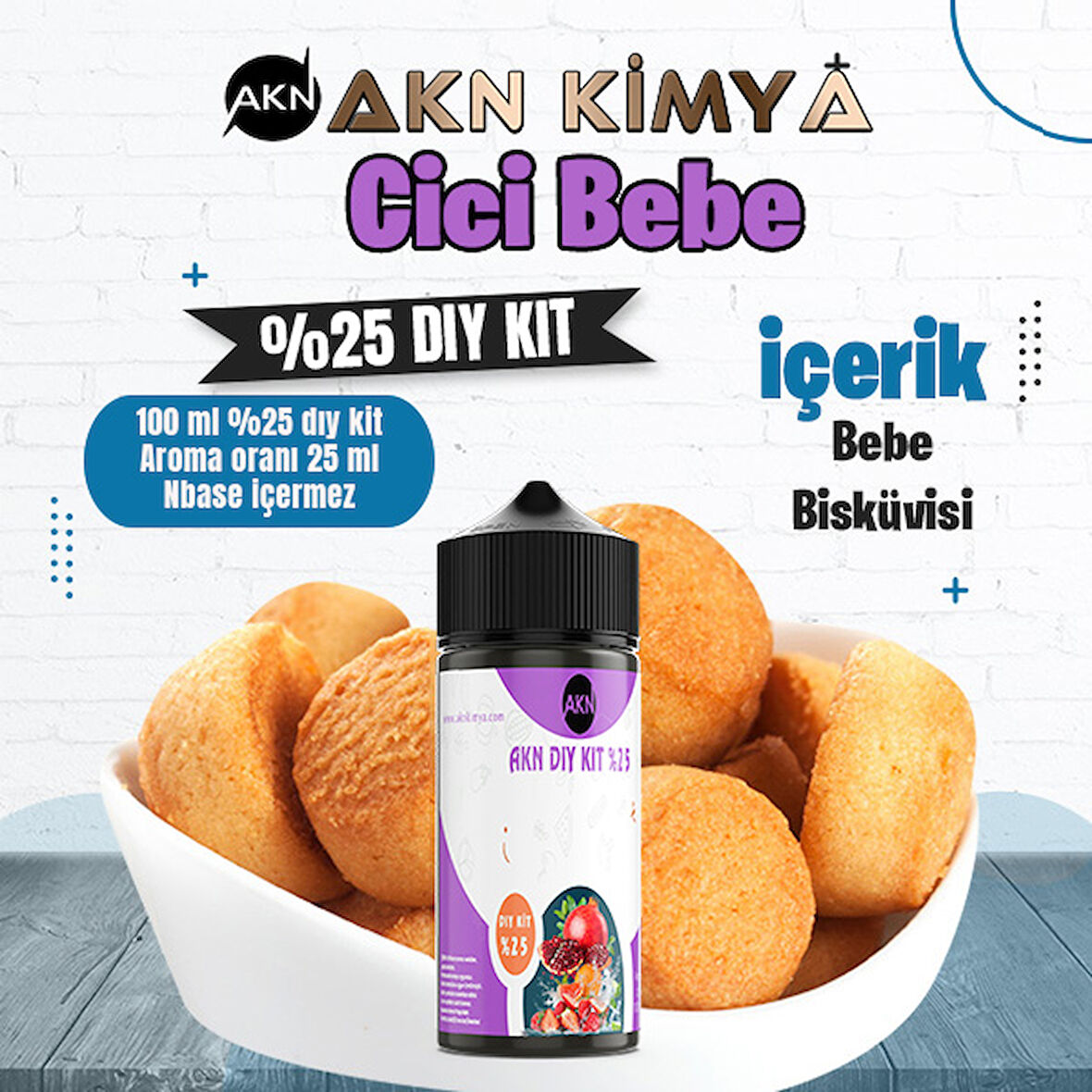 Cici Bebe Yoğun Dıy Kit Bebe Bisküvisi Gıda Aroması %25 Oranda Aroma İçerir (Hazır Değildir )